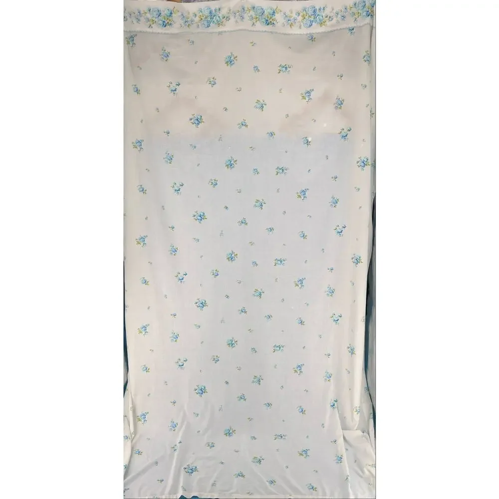 70s Cottagecore Floral Twin Size Flat Sheet 1970s Vintage JC Penney